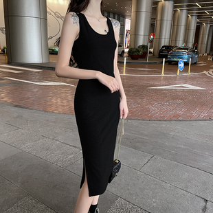 吊带连衣裙2024新款女夏季性感黑色吊带裙高级感裙子小个子背心裙