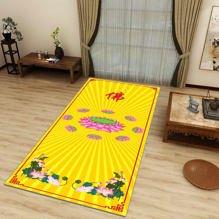 108超顺滑大拜垫磕大头拜忏垫家用拜佛垫大礼拜拜垫荷花地毯地垫