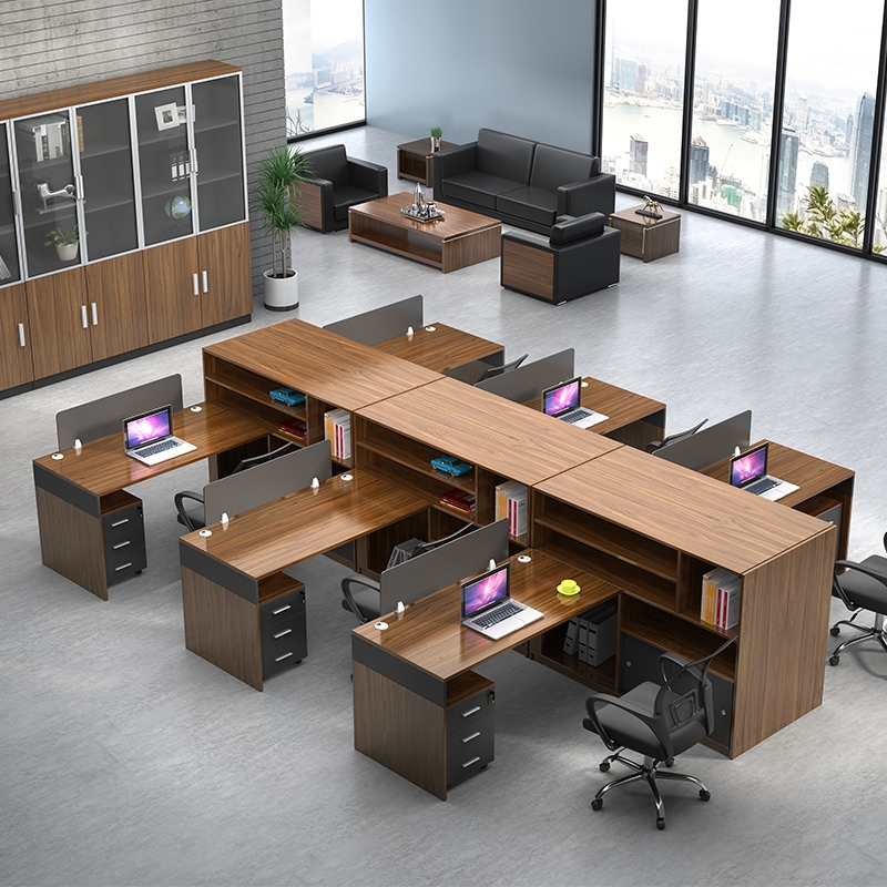 职员桌四人位办公桌办公桌椅组合简约现代财务办公桌屏风双人电脑