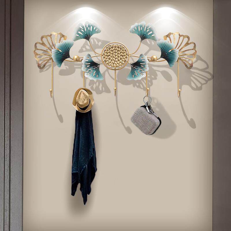 新中式创意大气入户口门后挂钩墙上衣帽钥匙置物架玄关装饰品