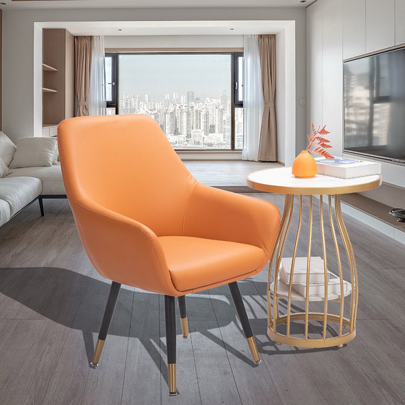 沙发椅休闲皮质椅子边凳阳台网红桌椅组合单人北欧轻奢茶几现代椅