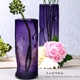 清仓特价紫色直筒玻璃花瓶客厅琉璃摆件玻璃制品插花创意花器花樽