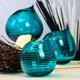 美式创意玻璃花瓶蓝色摆件客厅餐桌酒店样板房软装饰品圆球插花器