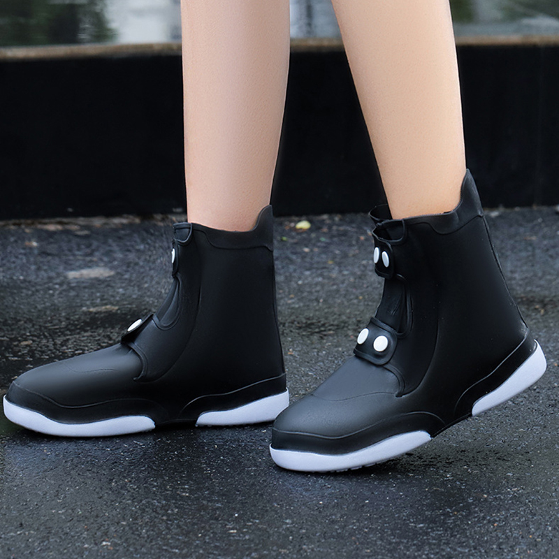 新款防水高筒鞋套男女款下雨天外出赶海轻便防滑耐磨加厚防雨鞋套