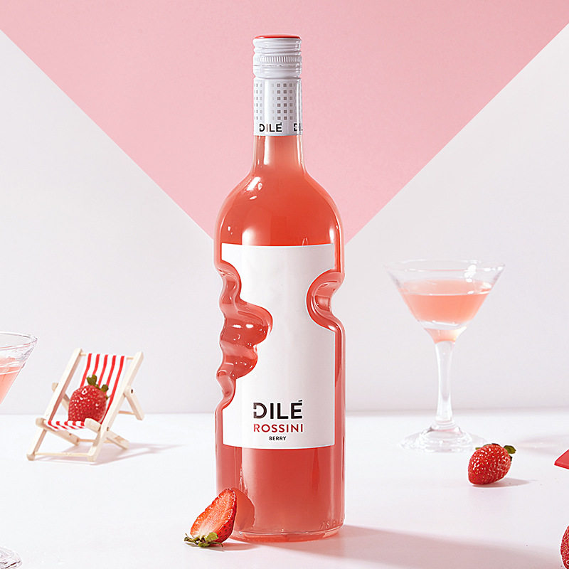 意大利原瓶进口桃红起泡酒rossini产区帝力dile天使之手5度甜桃红