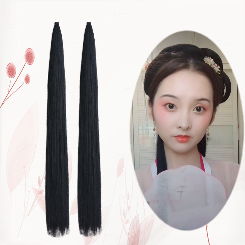 汉服假发片曲曲发排古装汉服挽发影楼唐风造型古风盘发不易打结