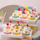 六一儿童节可爱纸杯蛋糕装饰ins彩色毛球迷你帽搞怪杯子蛋糕插件