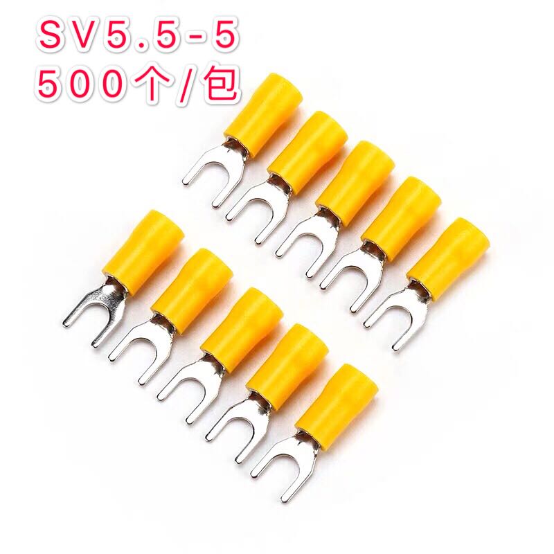 吉多弘接线端子叉型预绝缘端子TVS5.5-5 接线端子SV5.5-5 冷压Y型