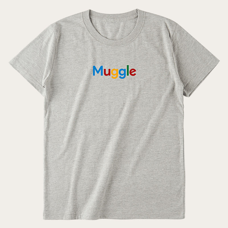 恶搞谷歌logo哈利波特麻瓜muggle英文字母短袖印花t恤男女夏季潮