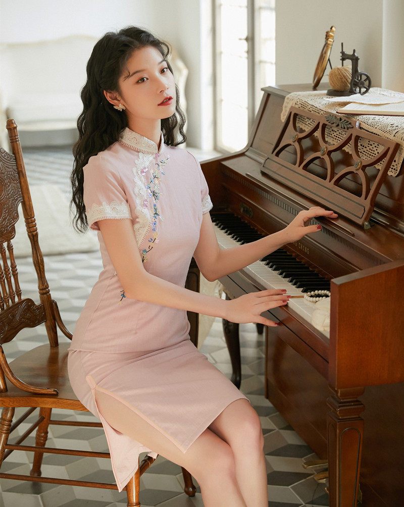 春秋新款蚀骨改良旗袍复古民国风日常中国风少女款棉麻旗袍连衣裙