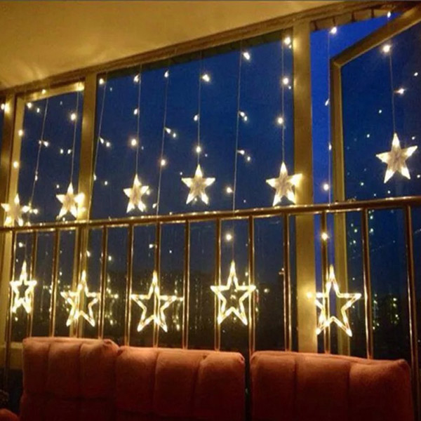 彩灯闪灯串灯窗帘房间浪漫装饰卧室阳台窗户布置满天星星家用过年