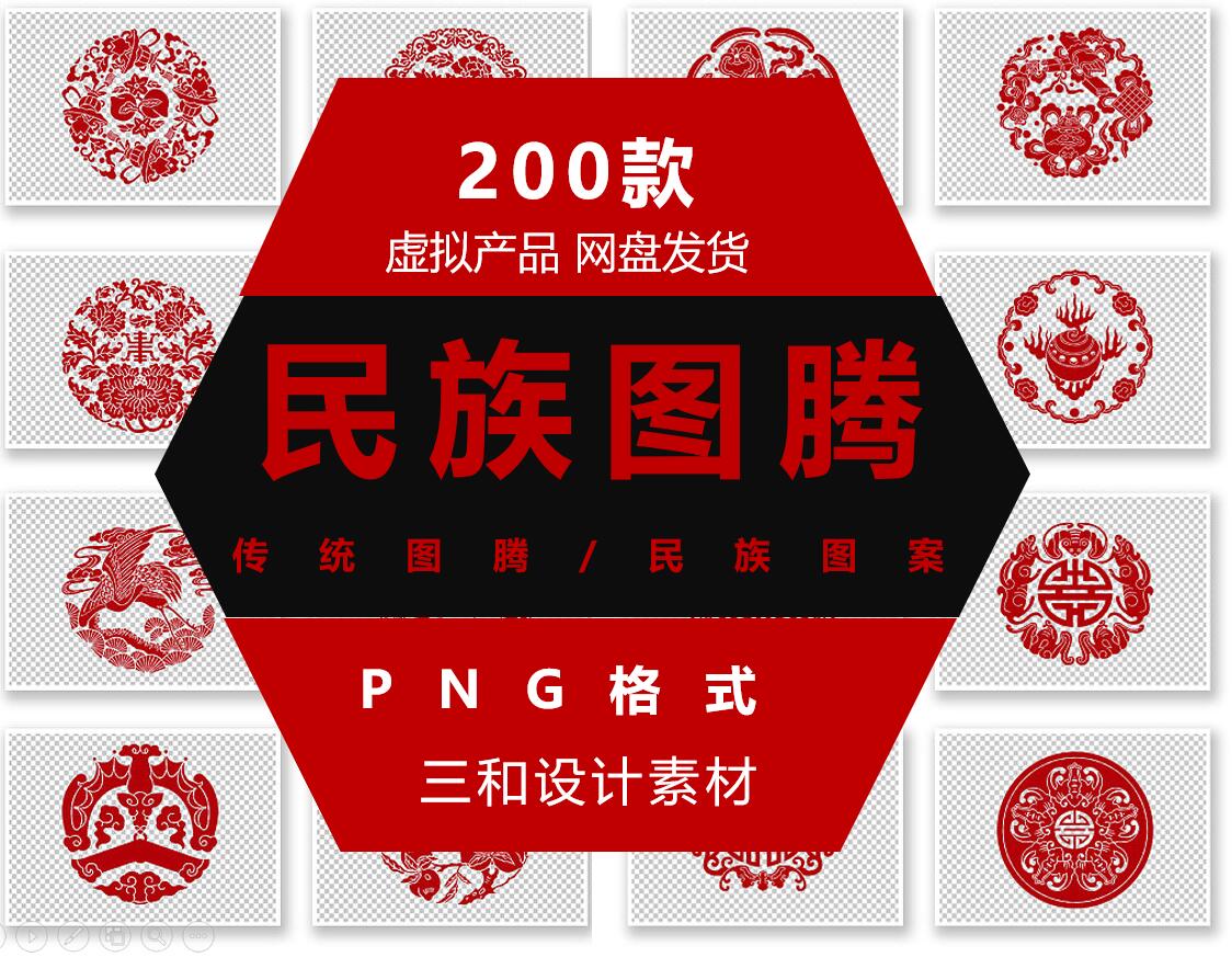 中国复古风传统民族经典图案海报设计高清图片PNG免抠图片素材