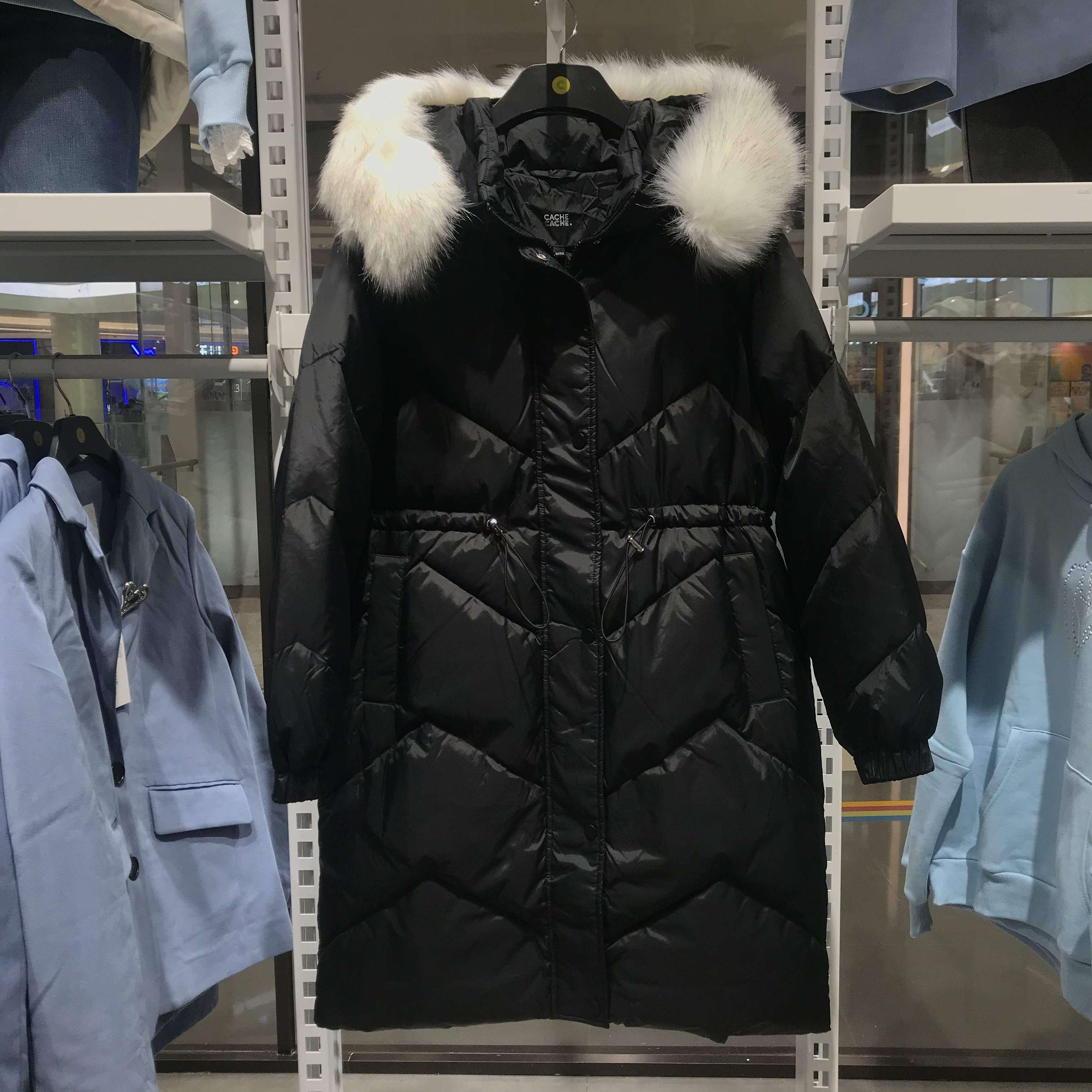 cachecache羽绒服女中长款