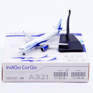 JC Wings 1:400 合金飞机模型 印度IndiGo A321 VT-IKX