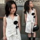 夏季女童西装洋气马甲套装韩版时髦小女孩高级感礼服走秀演出潮服