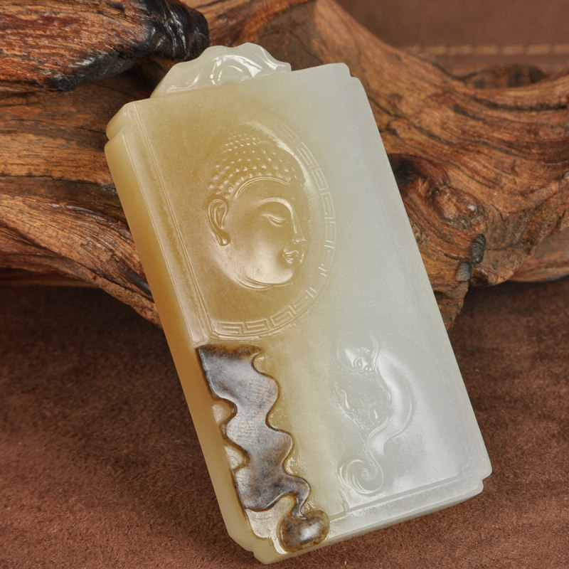 海派玉雕大师崔博作品 和田玉糖羊脂白玉一心向佛挂件 75.11克