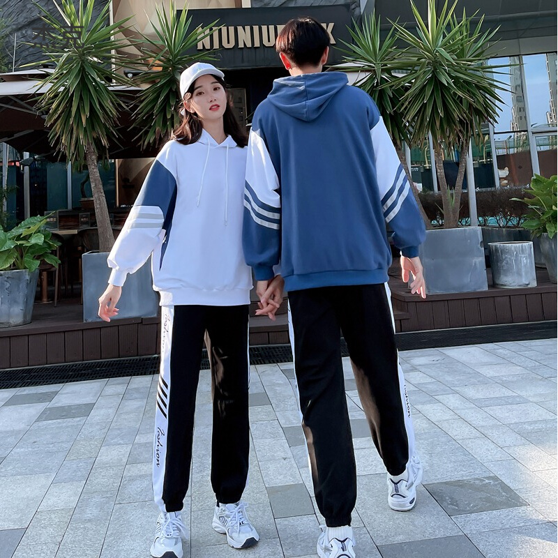 校服套装初高中学生春秋季运动会班服男女宽松连帽卫衣两件套定制