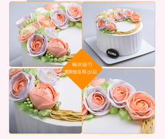手工仿韩式裱花奶油蛋糕创意个性生日蛋糕情人节杭州同城配送速递