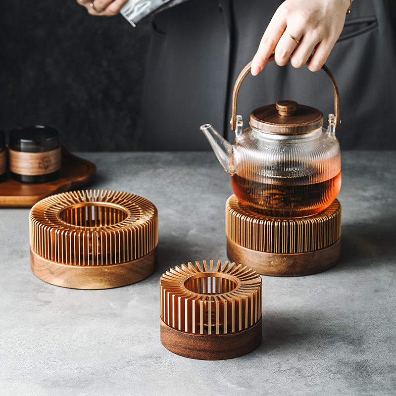 日式暖茶炉茶壶底座温茶器蜡烛加热水果花茶保温提梁壶暖杯煮茶器