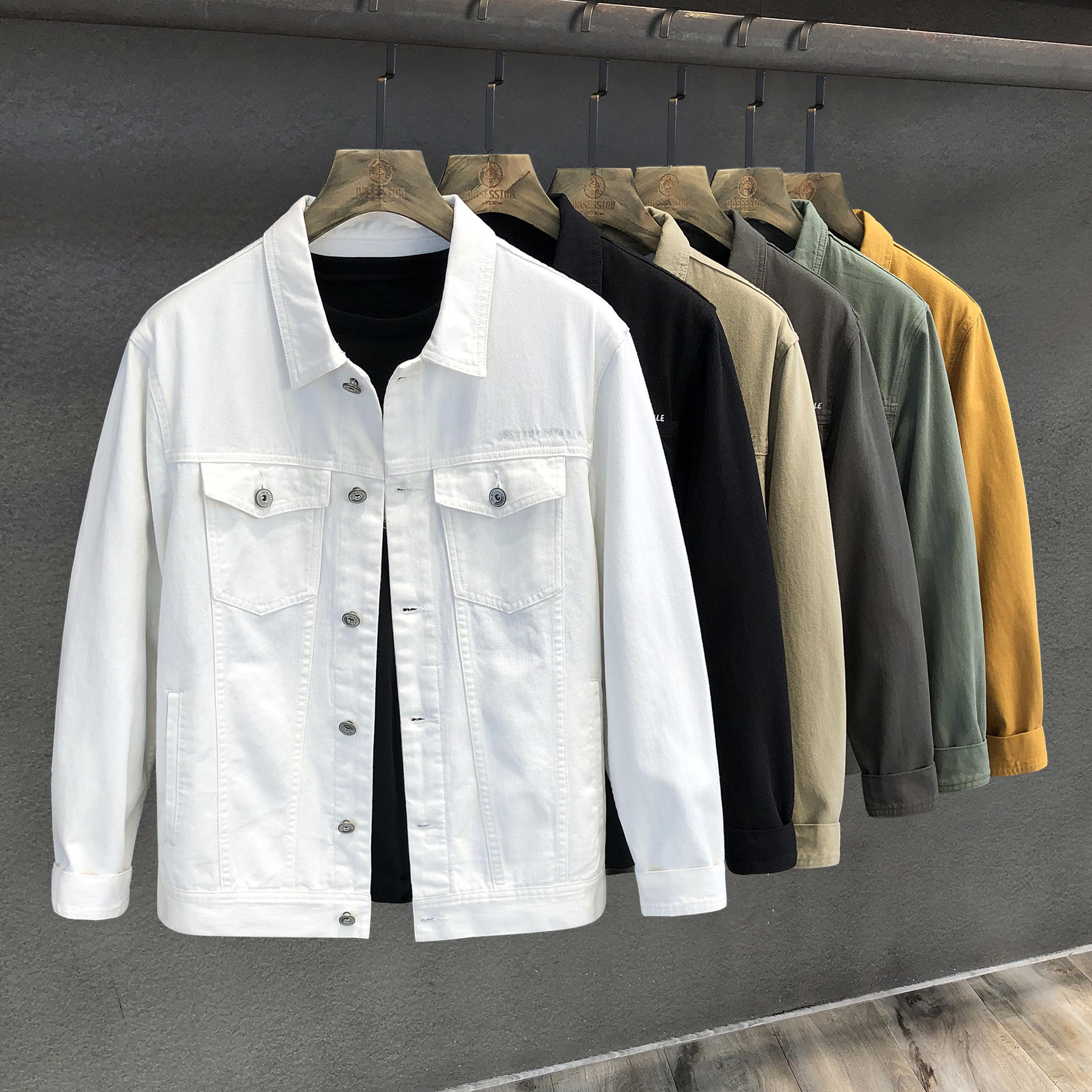 牛仔外套男白色