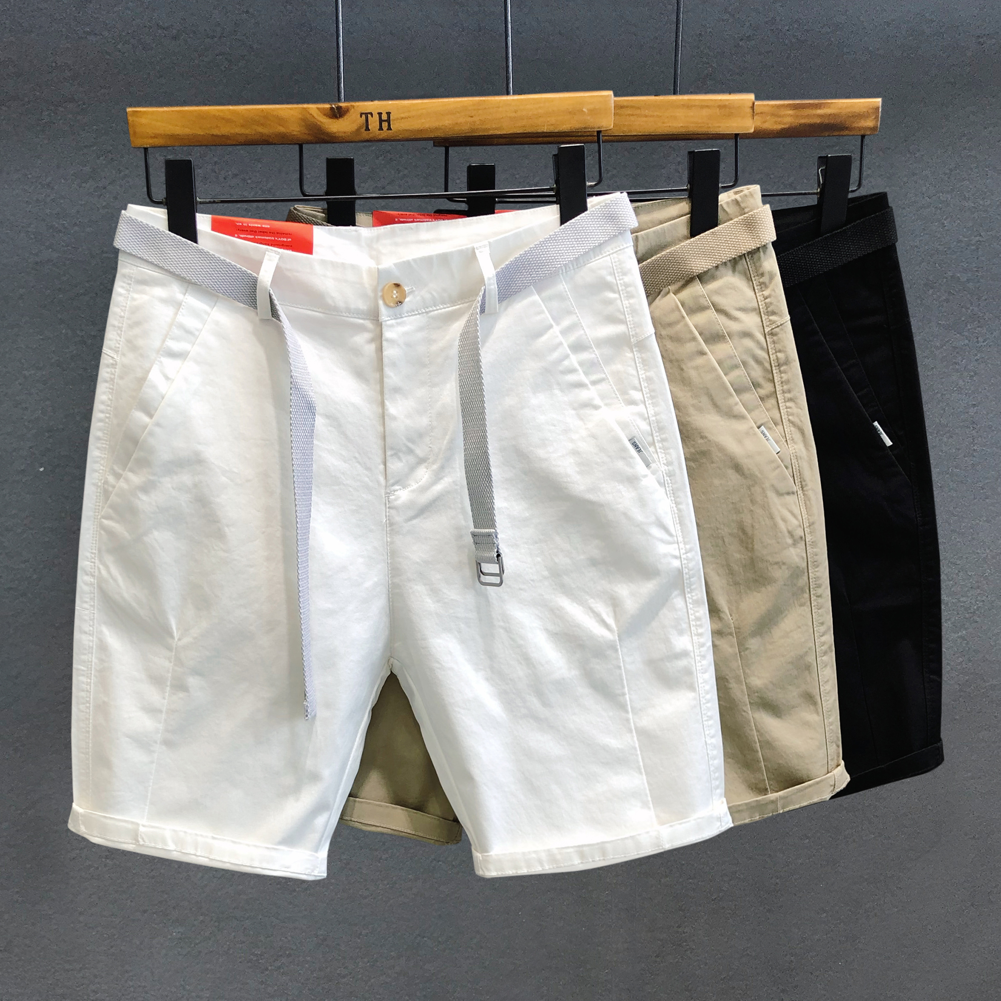 简约薄款夏天休闲短裤子男生直筒韩版潮流五分裤小西裤男士休闲裤