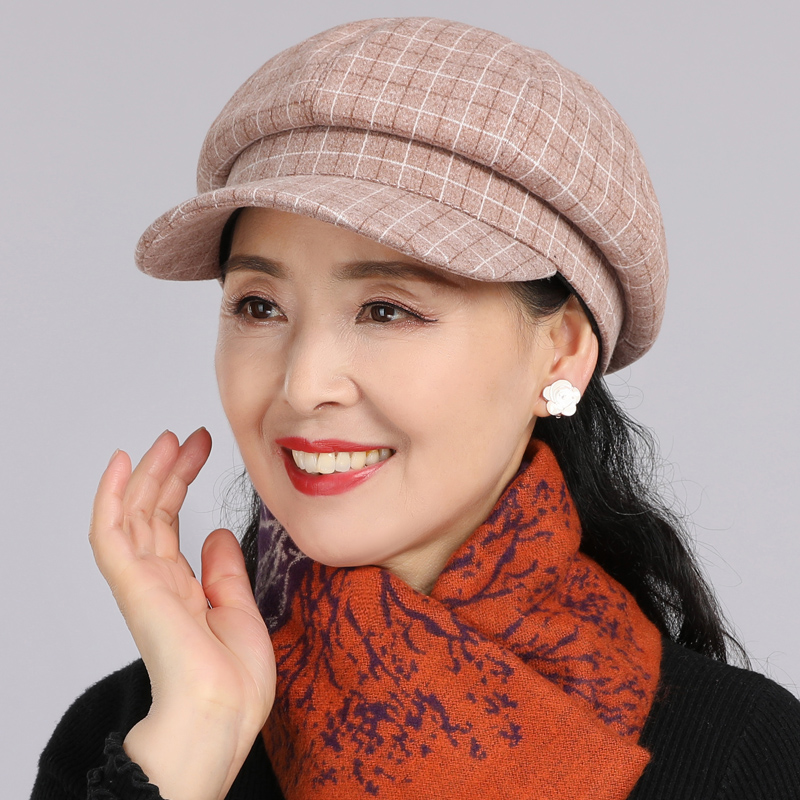 帽子妈妈秋时尚女士韩秋款年轻春秋女帽中年秋天女秋季洋气八角帽