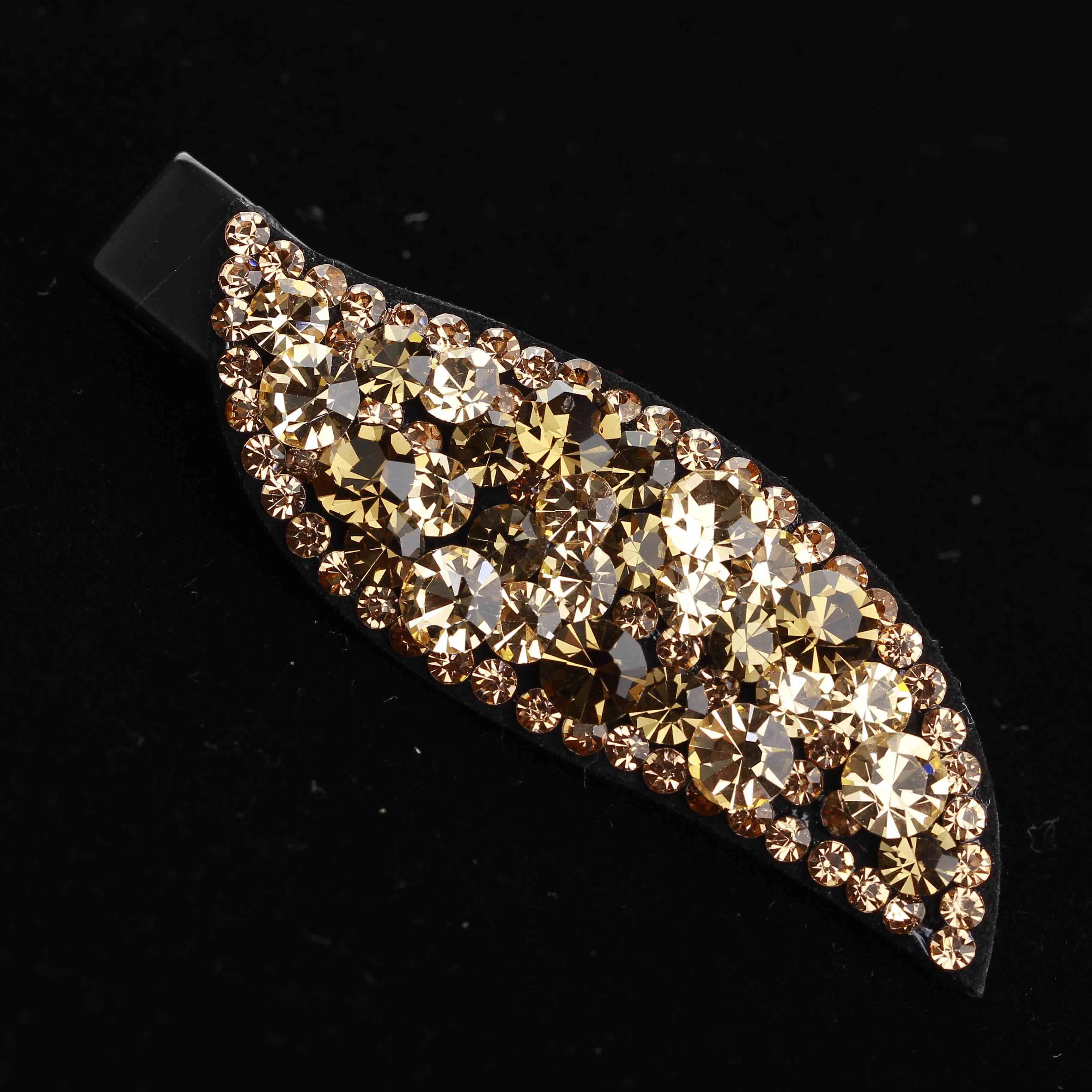 韩版靓丽彩色发卡刘海夹子水钻发夹树叶型小鸭夹满钻压碎发边夹