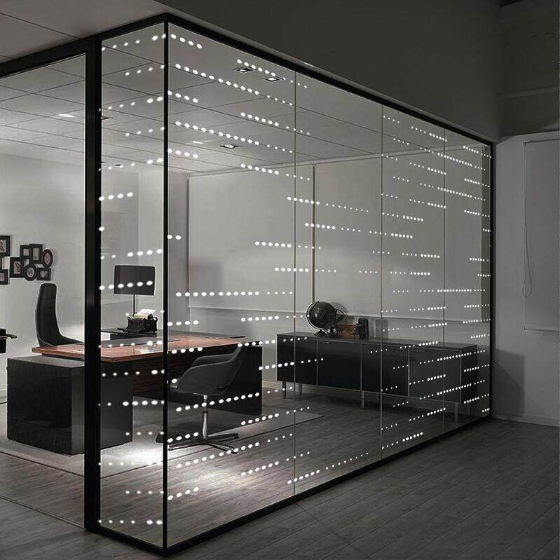 办公室玻璃贴纸定制透明uv点线防撞玻璃贴膜推拉隔断玻璃装饰