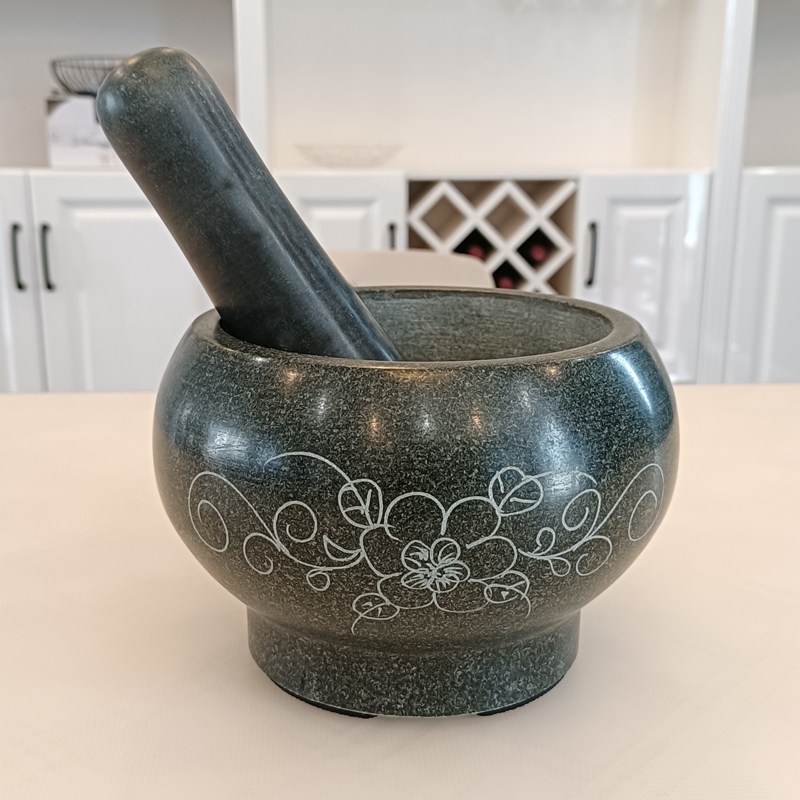 天然青石臼家用捣药罐捣蒜器石盅辣椒捣碎器对窝擂钵擂臼石舂舂钵