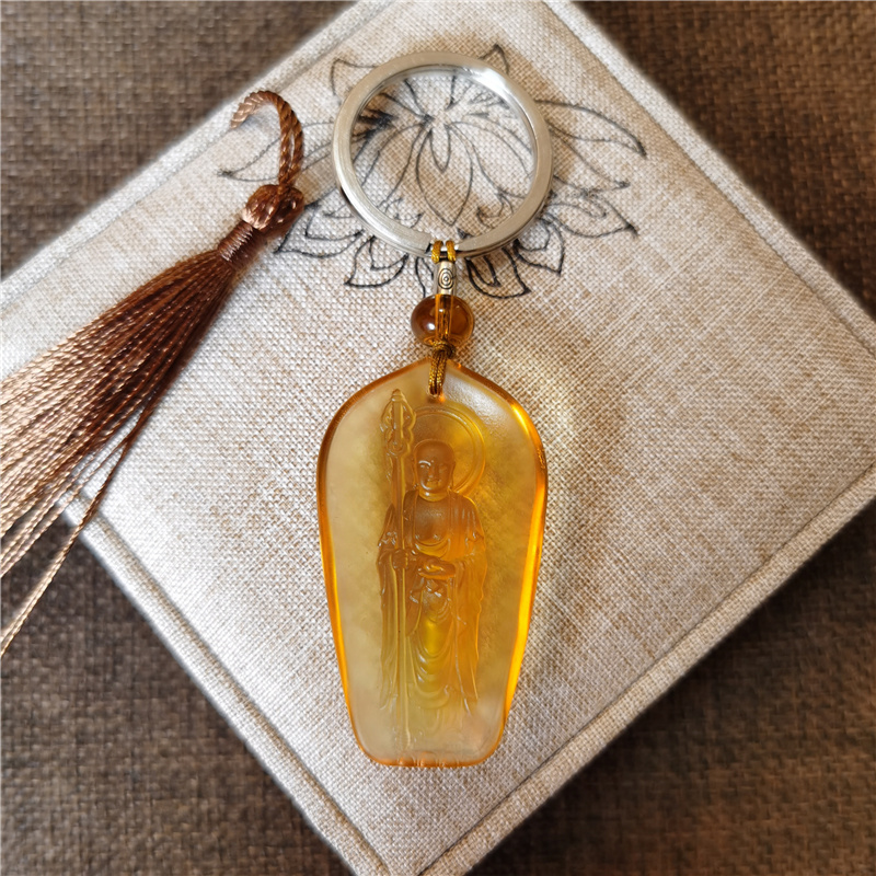 琉璃挂饰钥匙圈守护神站立地藏佛地藏王坐像菩萨佛像本命挂件包邮