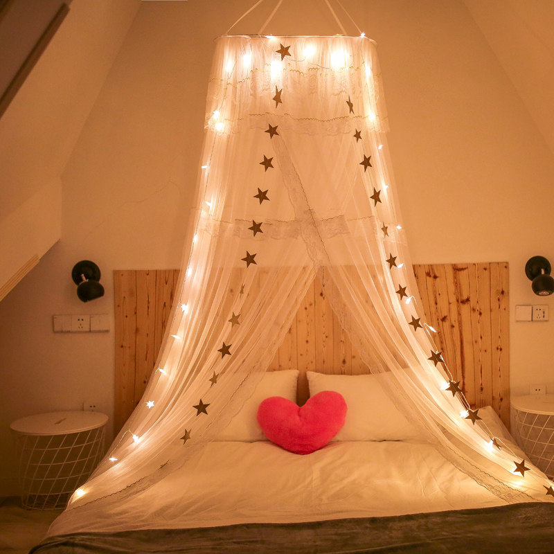 2018圆顶吊顶吸顶网红蚊帐学生宿舍单人1.2米1.5/1.8/m床双人家用