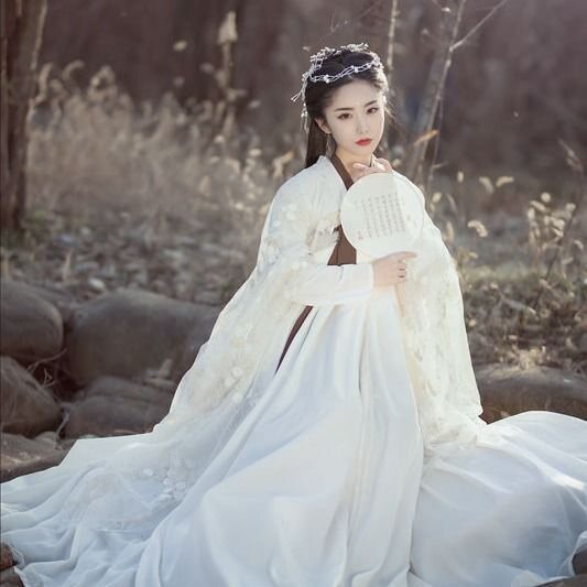 踏月汉服中国风飘逸古风明月光齐胸襦裙大袖衫学生超仙女套古装夏