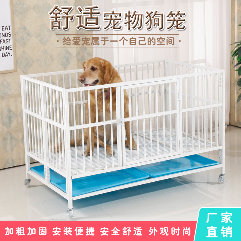 新品镀锌狗笼子加厚穿管跑床小型犬中大型犬展示笼室内宠物店寄养