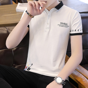 2019新款男装韩版百搭衣服翻领polo衫有领上衣夏T恤男士短袖