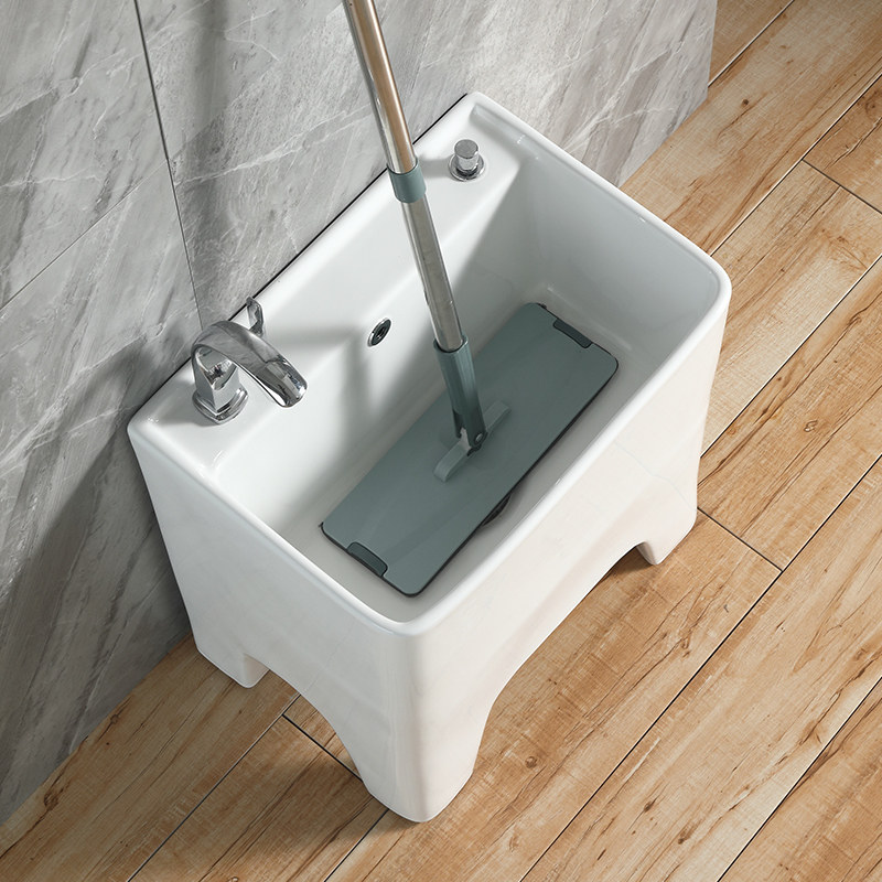 洗拖把池带龙头孔阳台卫生间地盆拖布池高脚陶瓷家用水槽大墩布池