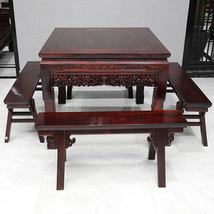 东阳红木家具印尼黑酸枝木客厅四方桌中式仿古实木阔叶黄檀八仙桌