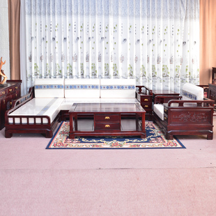 红木沙发 非洲酸枝木现代转角沙发 客厅实木沙发 中式贵妃椅沙发