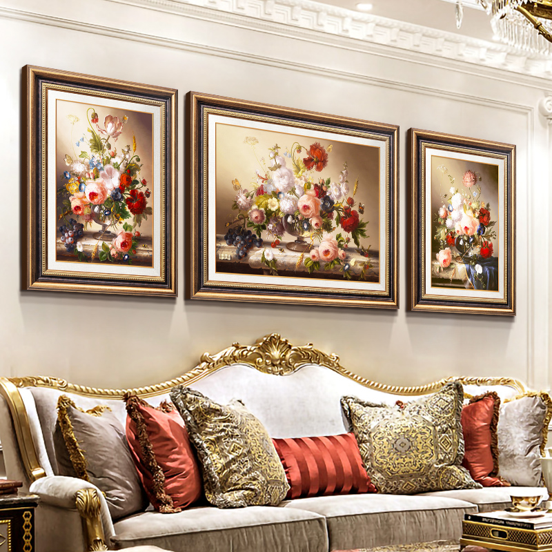 复古美式客厅装饰画轻奢挂画欧式沙发