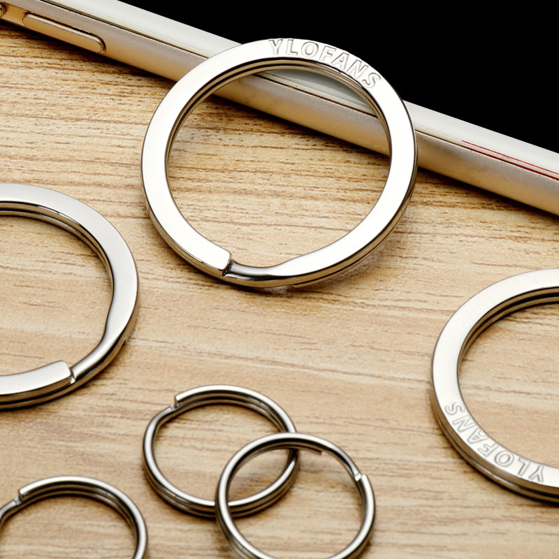 精细手工抛光304不锈钢钥匙圈锁匙环匙钥扣 男女款30mm16毫米可选