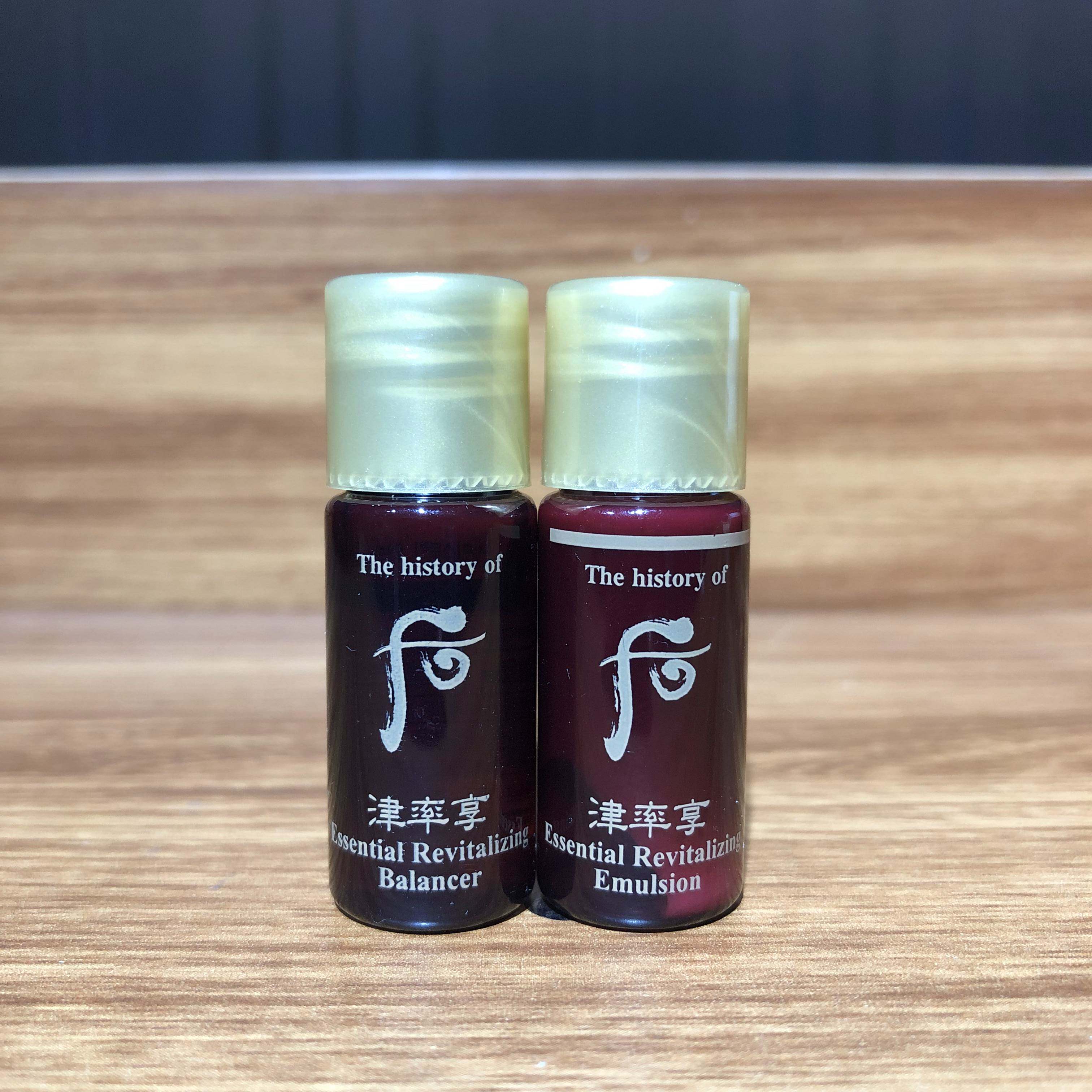 正品 两件套_啵啵家韩国whoo后津率享水乳5ml专柜中小样两件套装保湿