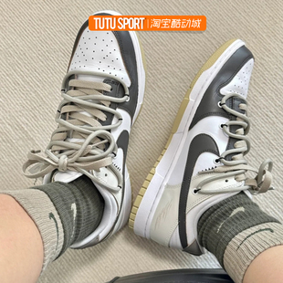 球鞋定制 Nike Dunk Low 泼墨 裂痕涂鸦 复古黑灰白男子低帮板鞋