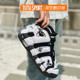 球鞋定制 NIKE Air More Uptempo 蝴蝶泼墨简约涂鸦 黑白女篮球鞋