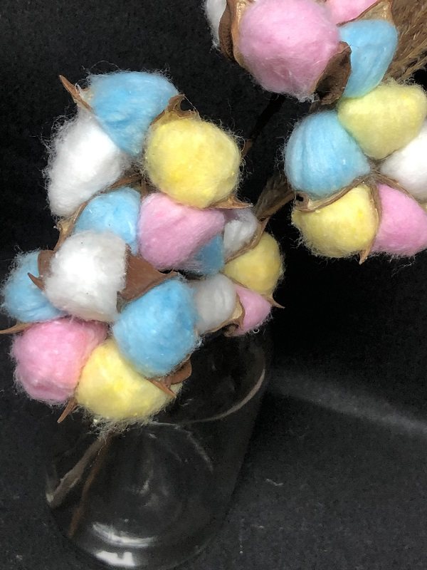 ins田园七彩缤纷木棉花彩色棉花干花摆件客厅插花素材干花枝装饰