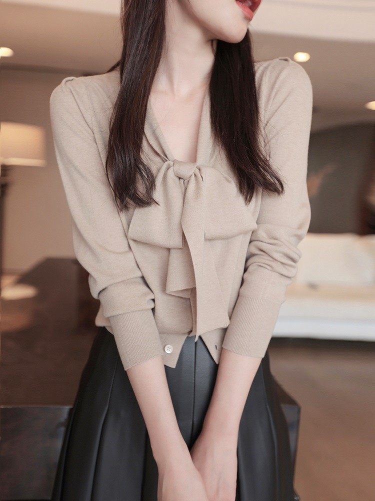 正品欧哥弟人秋冬新款羊毛针织衫长袖上衣女外穿韩版宽松短款毛衣