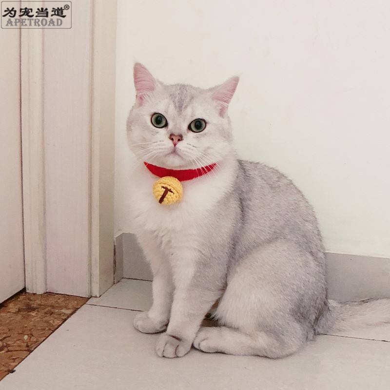 猫咪项圈可爱叮当无声铃铛围脖手工编织狗狗领结围巾宠物饰品在类目 宠物/宠物食品及用品, 猫/狗日用品, 项圈中 - 来自Buy2taobao.com提供专业的淘宝代购服务