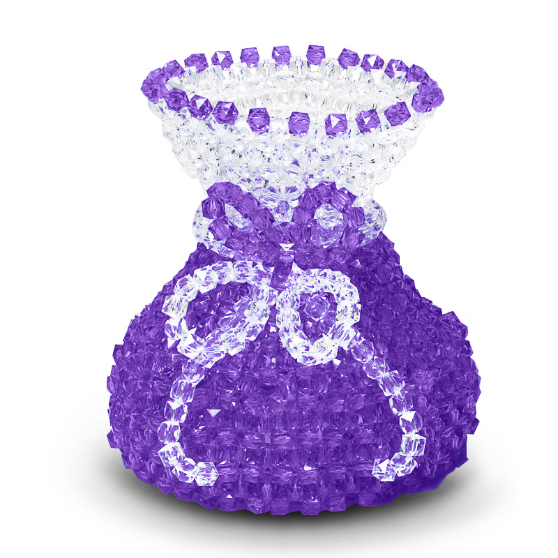 手工串珠diy制作蝴蝶结花瓶材料包散珠子编织家居创意摆件装饰品