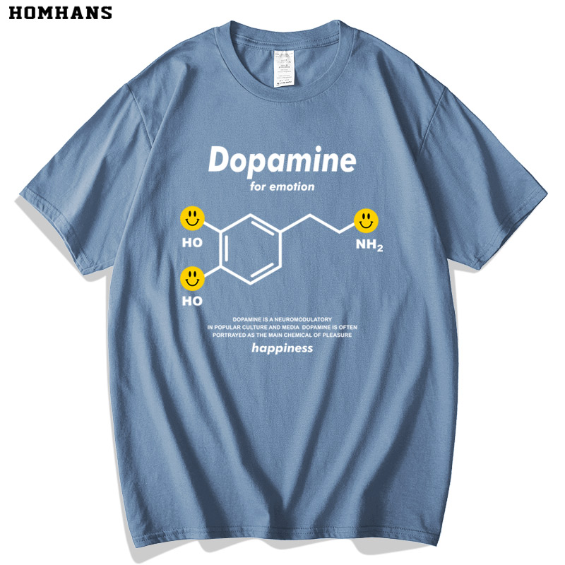多巴胺化学分子式短袖T恤文艺极客学生衣服趣味科学男女宽松大码