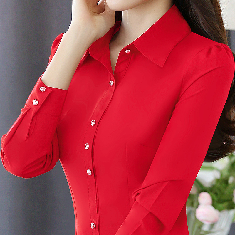 女士红色衬衫女洋气时尚女式红衬衣女款春装新款妈妈小衫中式上衣