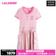 LALABOBO24夏季新款甜美可爱休闲针梭拼短袖连衣裙女|LBDB-WLZY20