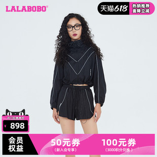 LALABOBO春夏新品百搭美式时尚梭织单夹克大码外套女|LBCB-WSJW24